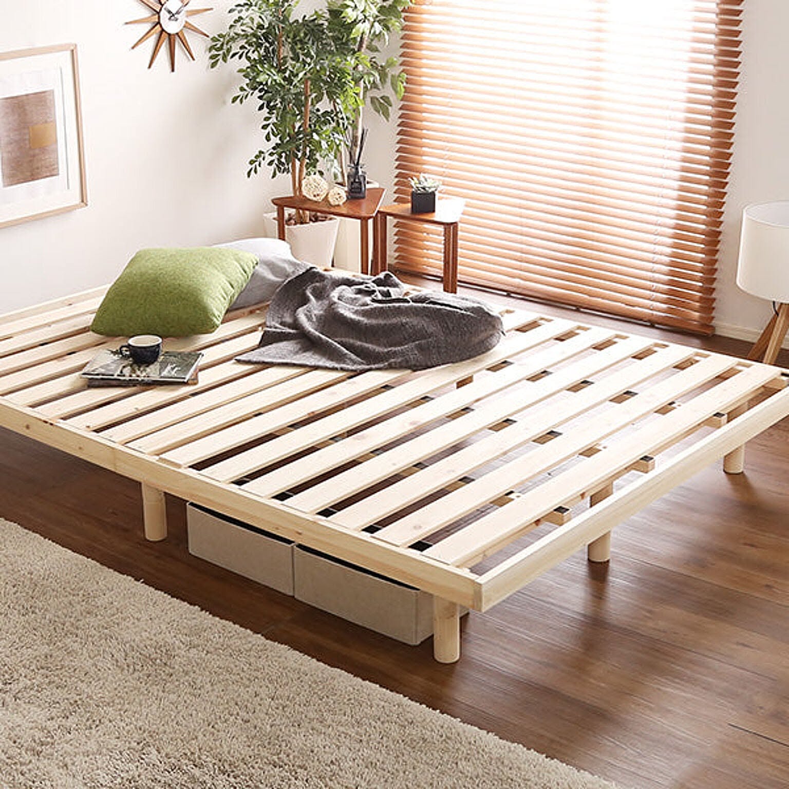 無印良品 木製ベッド オーク材突板 ダブルベッド - ベッド 無印良品