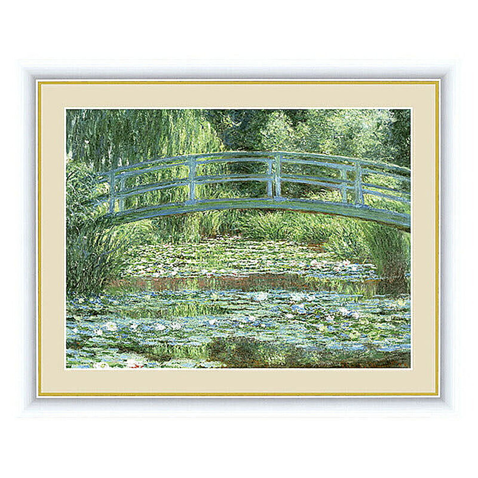 アート 額絵 睡蓮の池と日本の橋 モネ 本紙サイズ F6(約40x30cm) 額サイズ 52x42cm 三幸