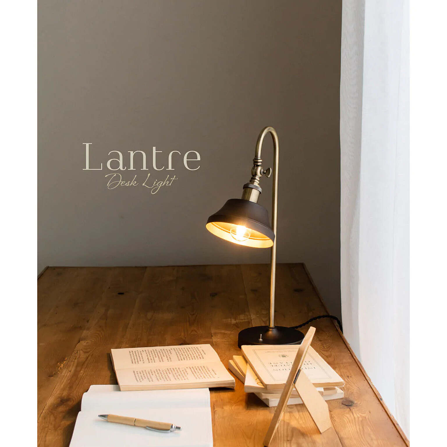 Ampoule Lantre ブラックゴールド 1灯 テーブルランプ アンティーク