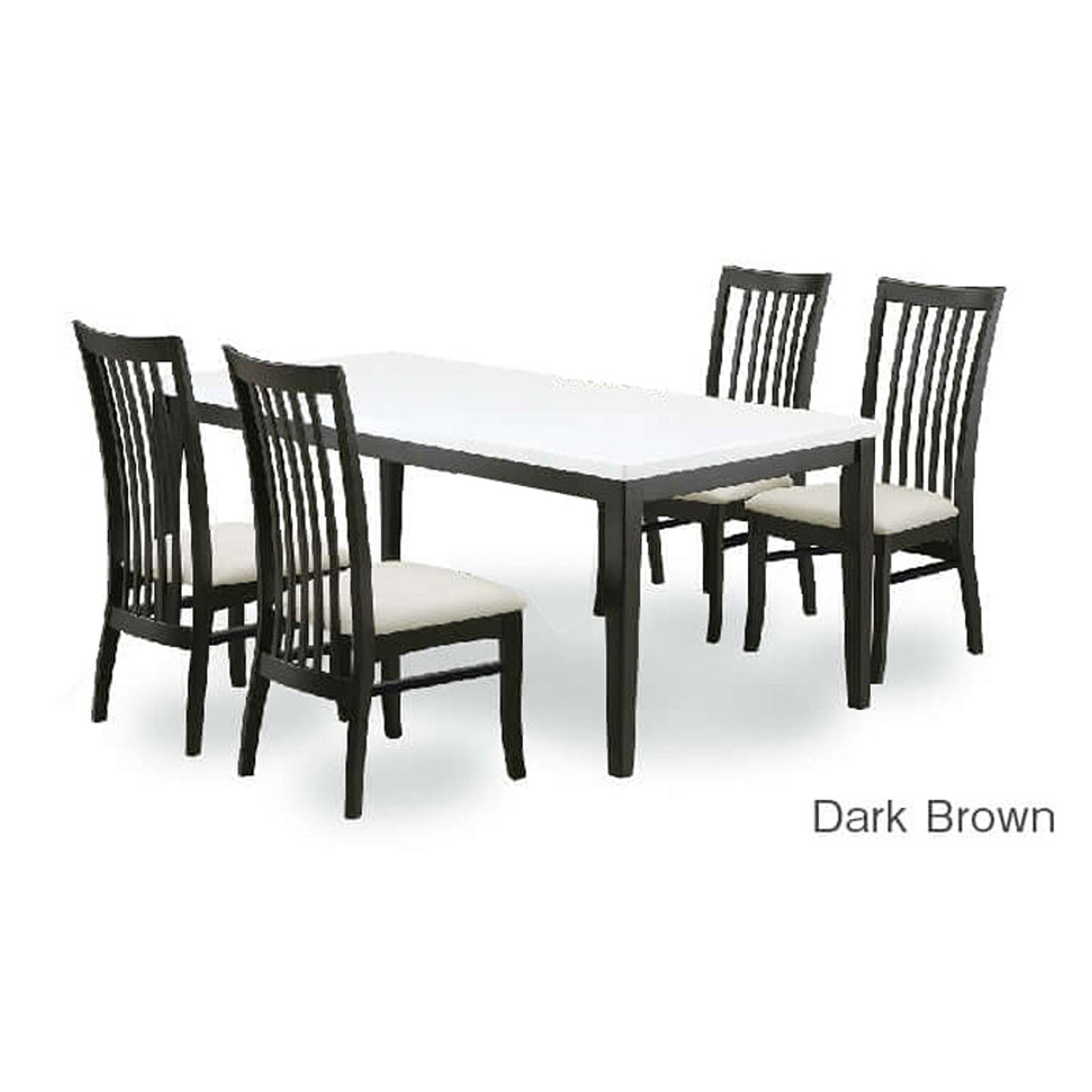 ダイニング 4点セット スペード テーブル幅140cm×1 チェア×4 ホワイト ダークブラウン