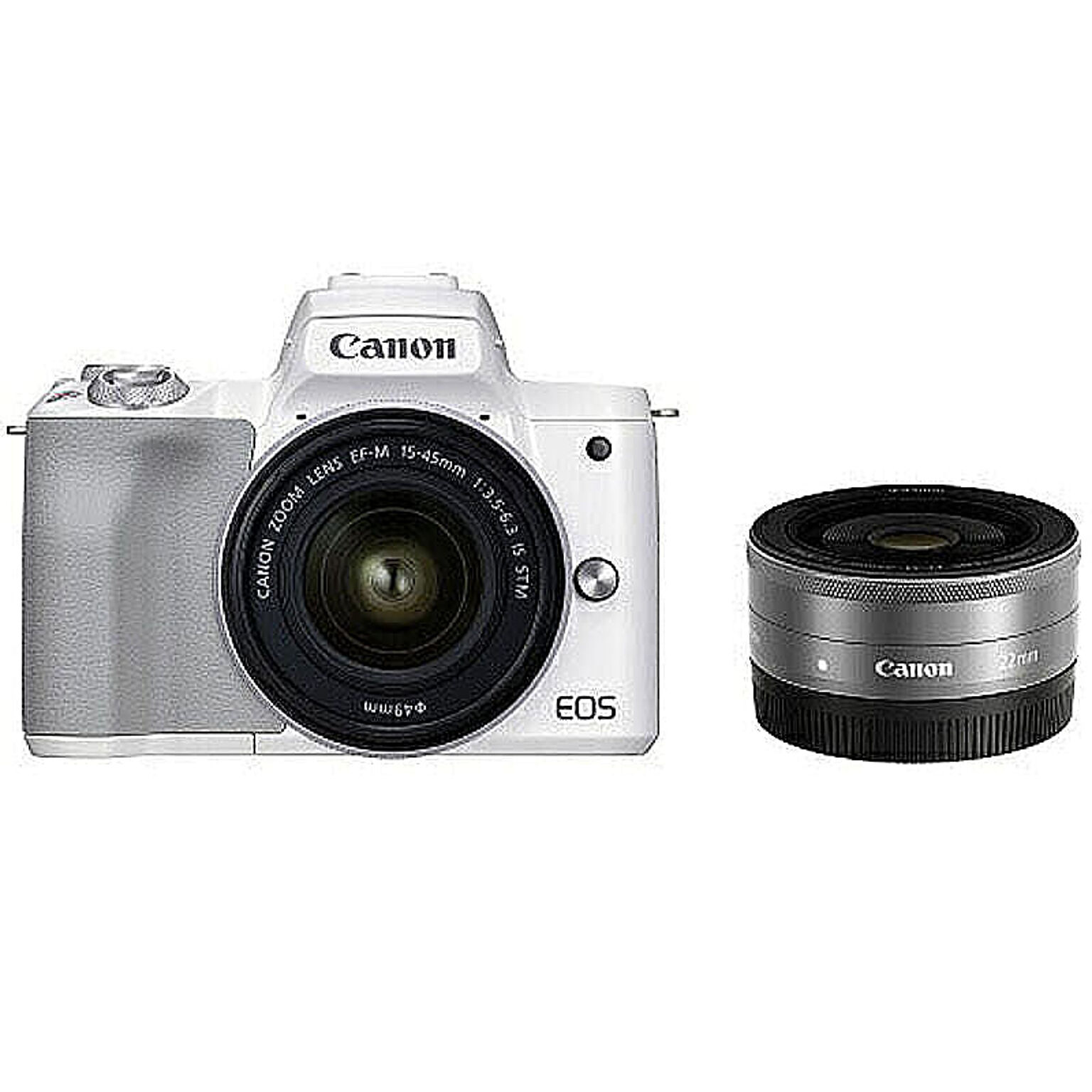 Canon ミラーレス一眼カメラ EOS Kiss M2 ダブルレンズキット ホワイト キヤノン ミラーレス 一眼 デジタルカメラ 管理No. 2702030001139-353