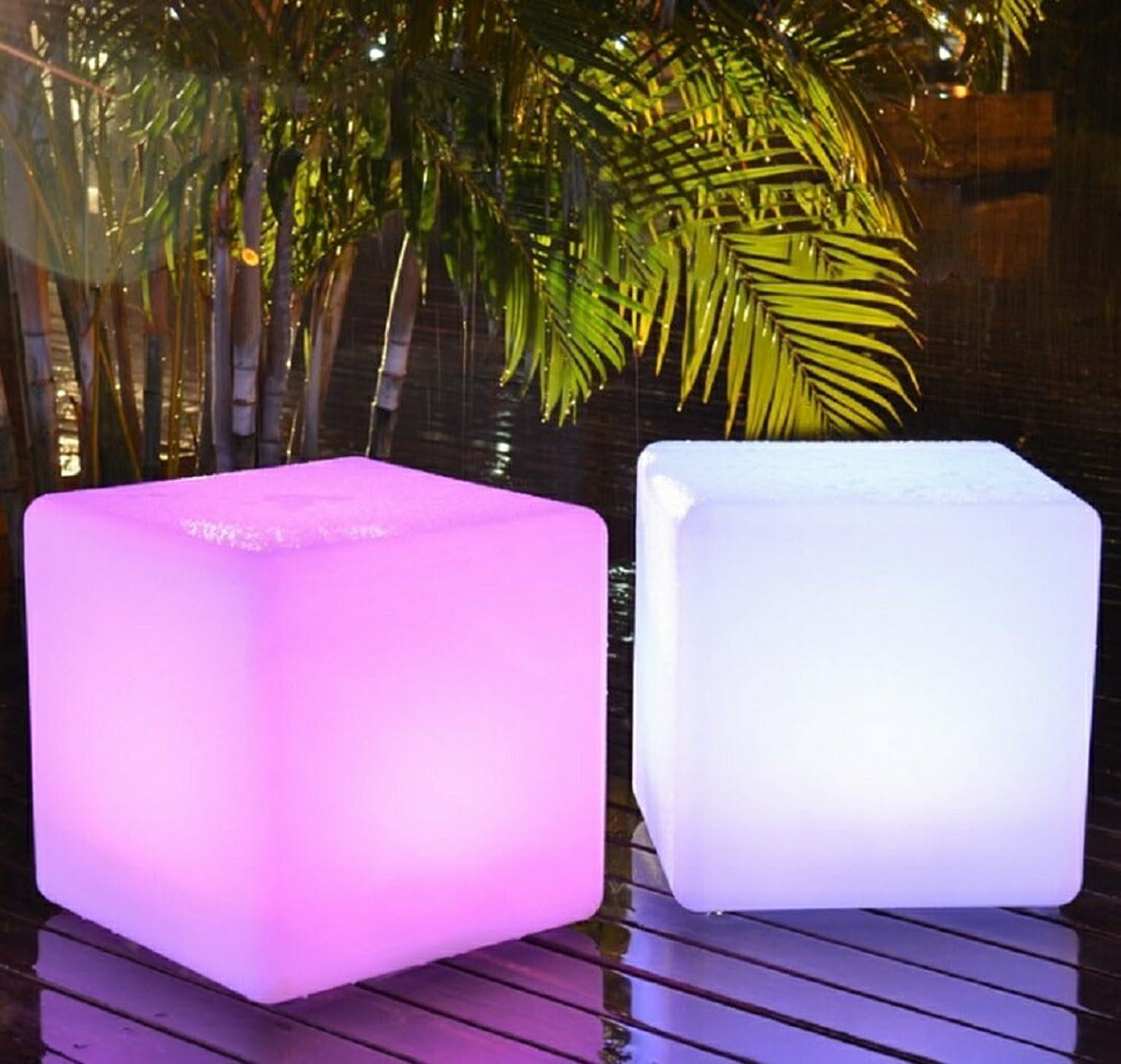 12色 LED ボックス チェア スツール おしゃれ コンパクト 充電式 パーティー 光る チェアー 椅子 小さい 低め スクエア 正方形 ミニ クラブ バー デザイン