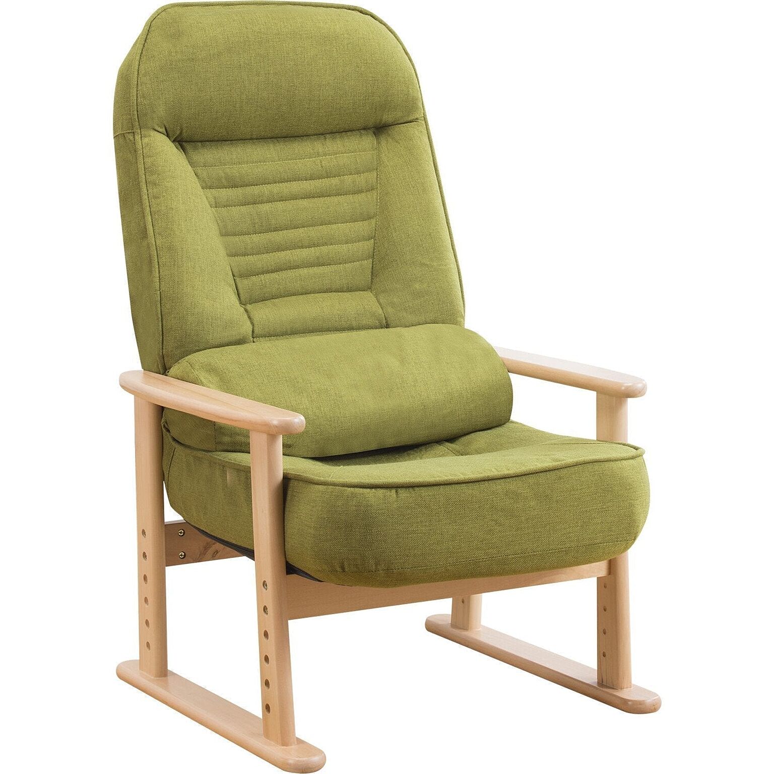 高座椅子 チェア リクライニング  座椅子  リクライニングチェア 低反発 一人用 天然木 肘付き クッション付き ハイバック イス 椅子