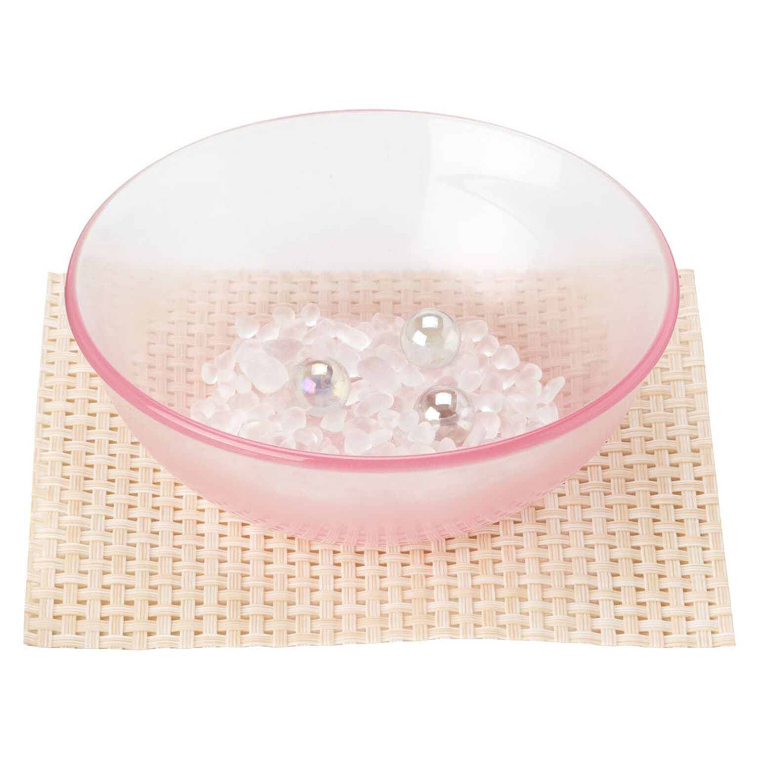 ボウルセット　水に浮き玉を浮かべて涼を感じるインテリア　木之本　福島県の工芸品　Glass bowl set, Fukushima craft