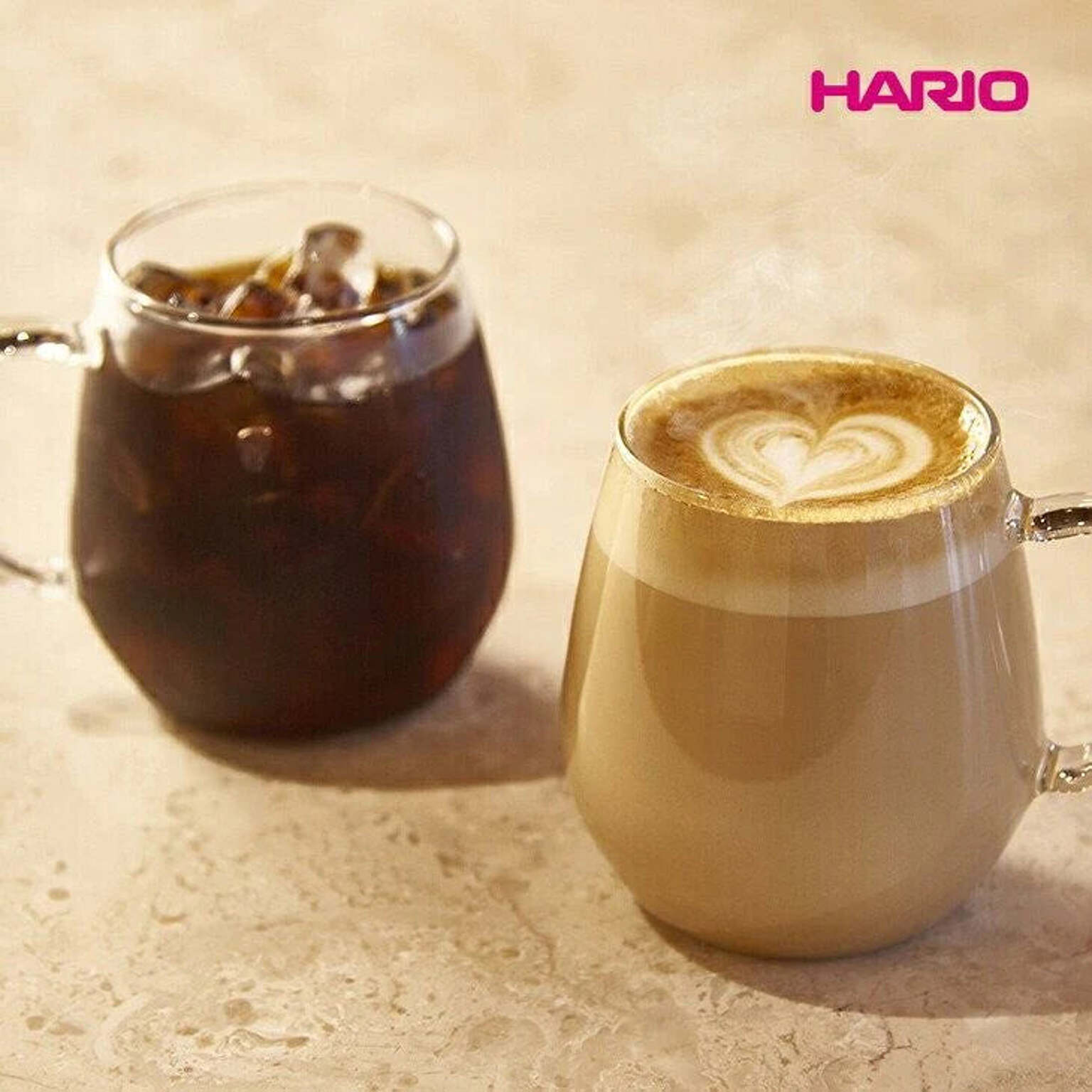 HARIO ハリオ 耐熱ガラス マグカップ 2個セット おしゃれ かわいい ラウンドマグ ホットグラス 電子レンジ対応 食洗機対応
