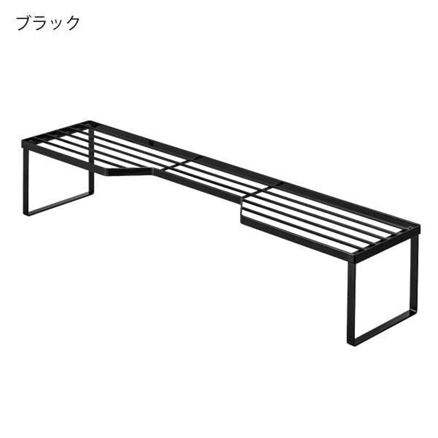 山崎実業 タワー 排気口カバー上コンロ奥ラック ブラック 75cm