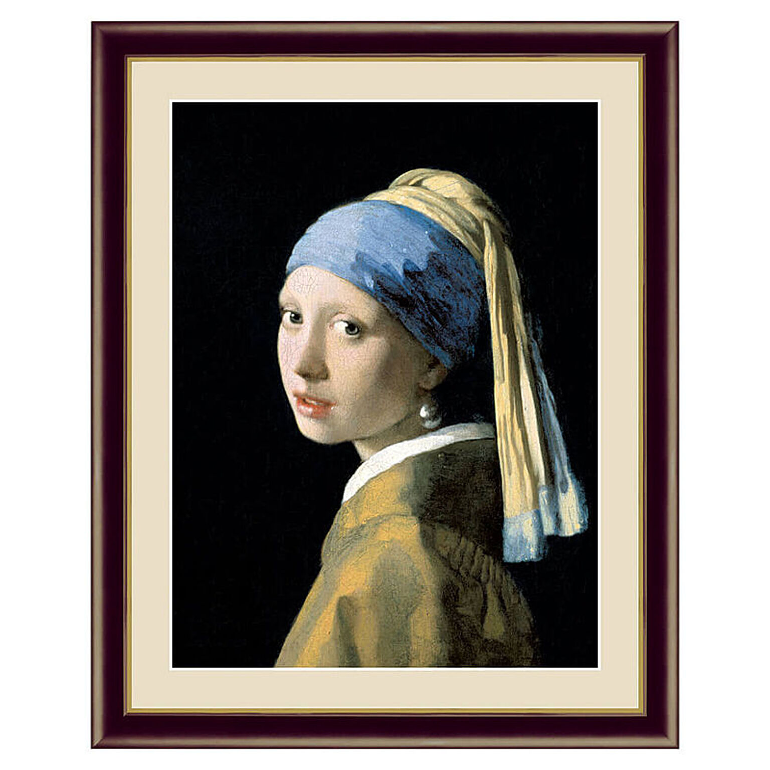 Johannes Vermeer（ヨハネス・フェルメール） 真珠の耳飾りの少女  アートポスター（フレーム付き） m10765