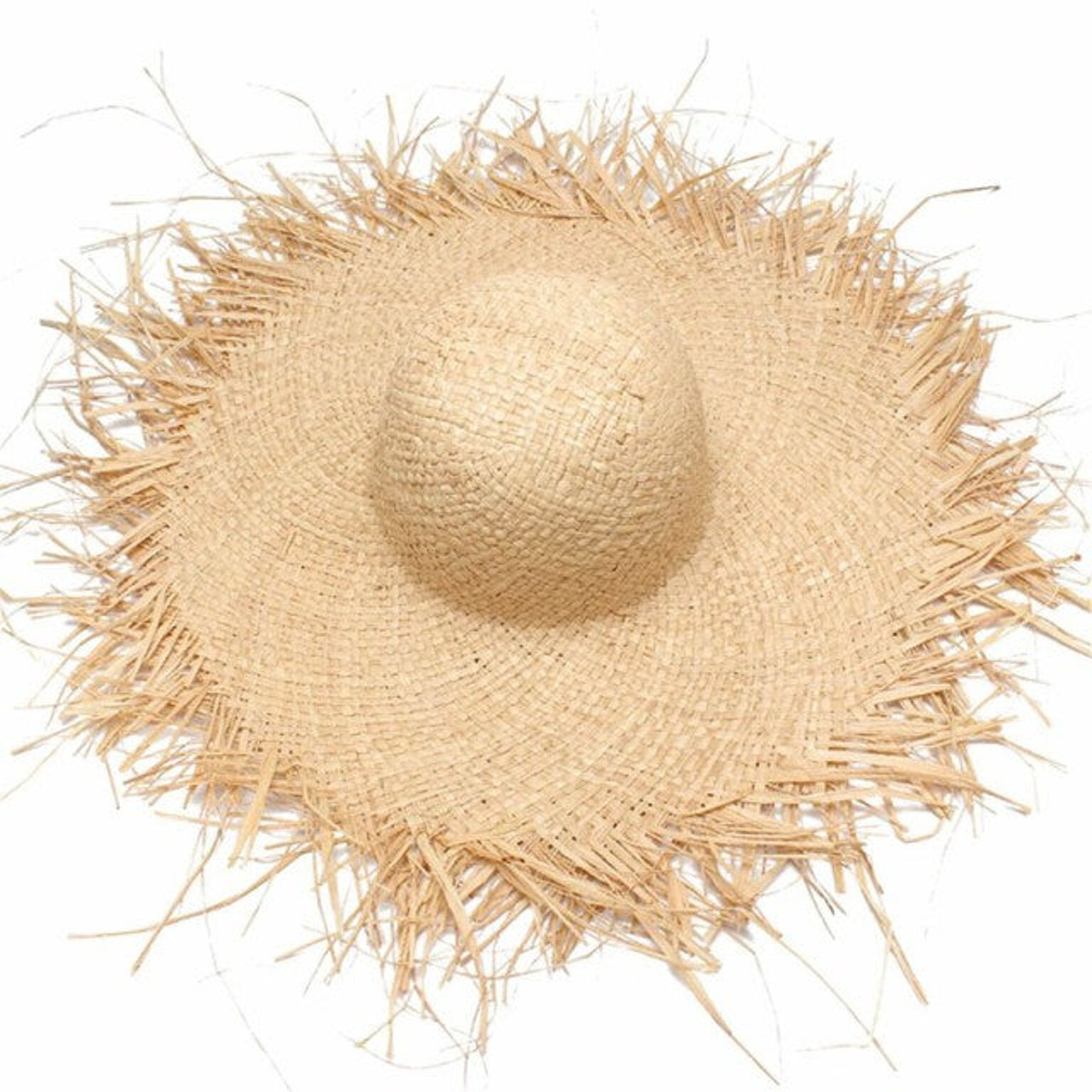 フリンジハット　麦わら つば広　麦わら帽子 ビッグハット 海 公園 ビーチ コーデ デート 日焼け防止 紫外線対策 花見 旅行