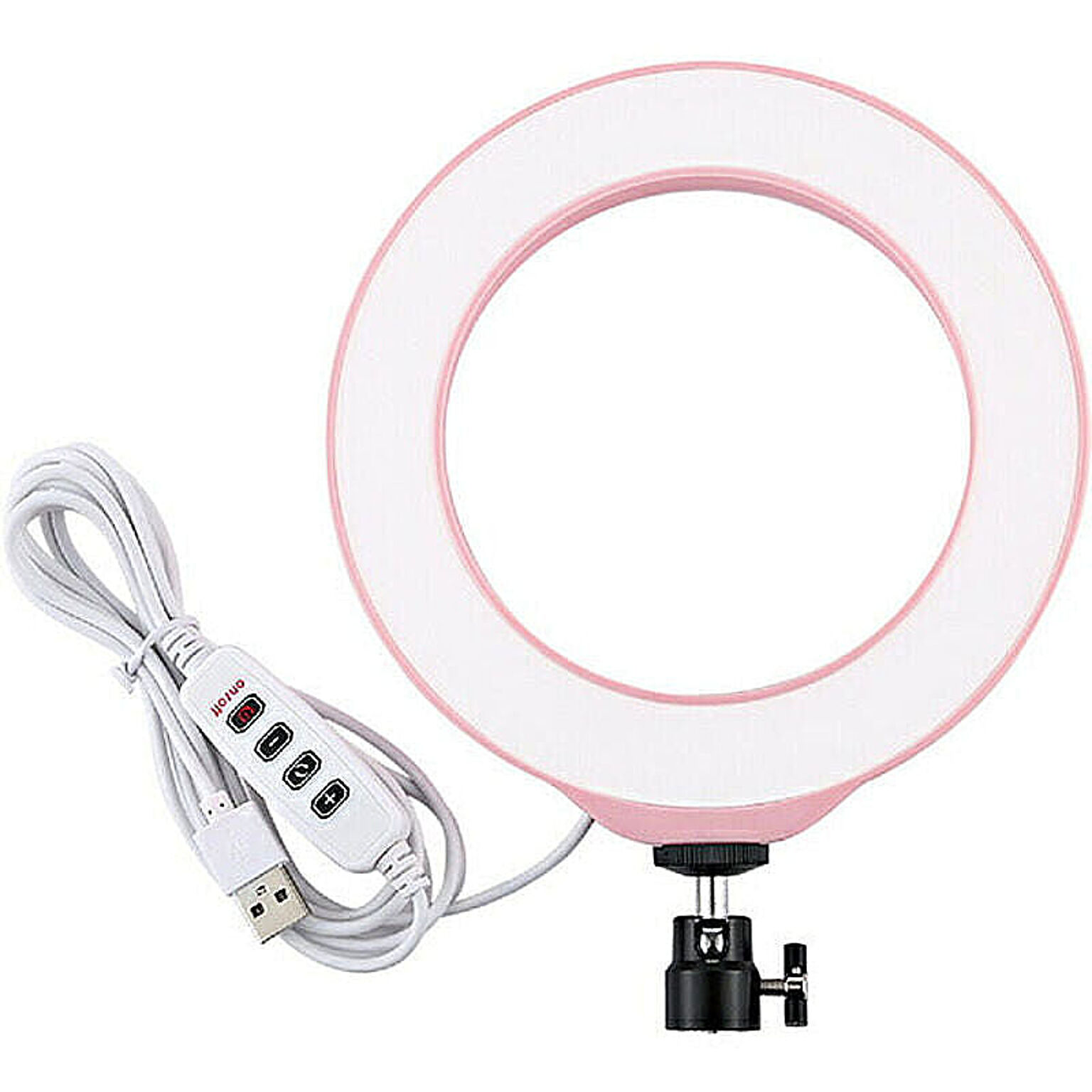 撮影用リングLED照明 160mm ピンク フリーダム FPUL378PK LEDリングライト自撮り USBライト led リングライト 撮影 卓上 三脚 卓上ライト 自撮りライト 自撮り