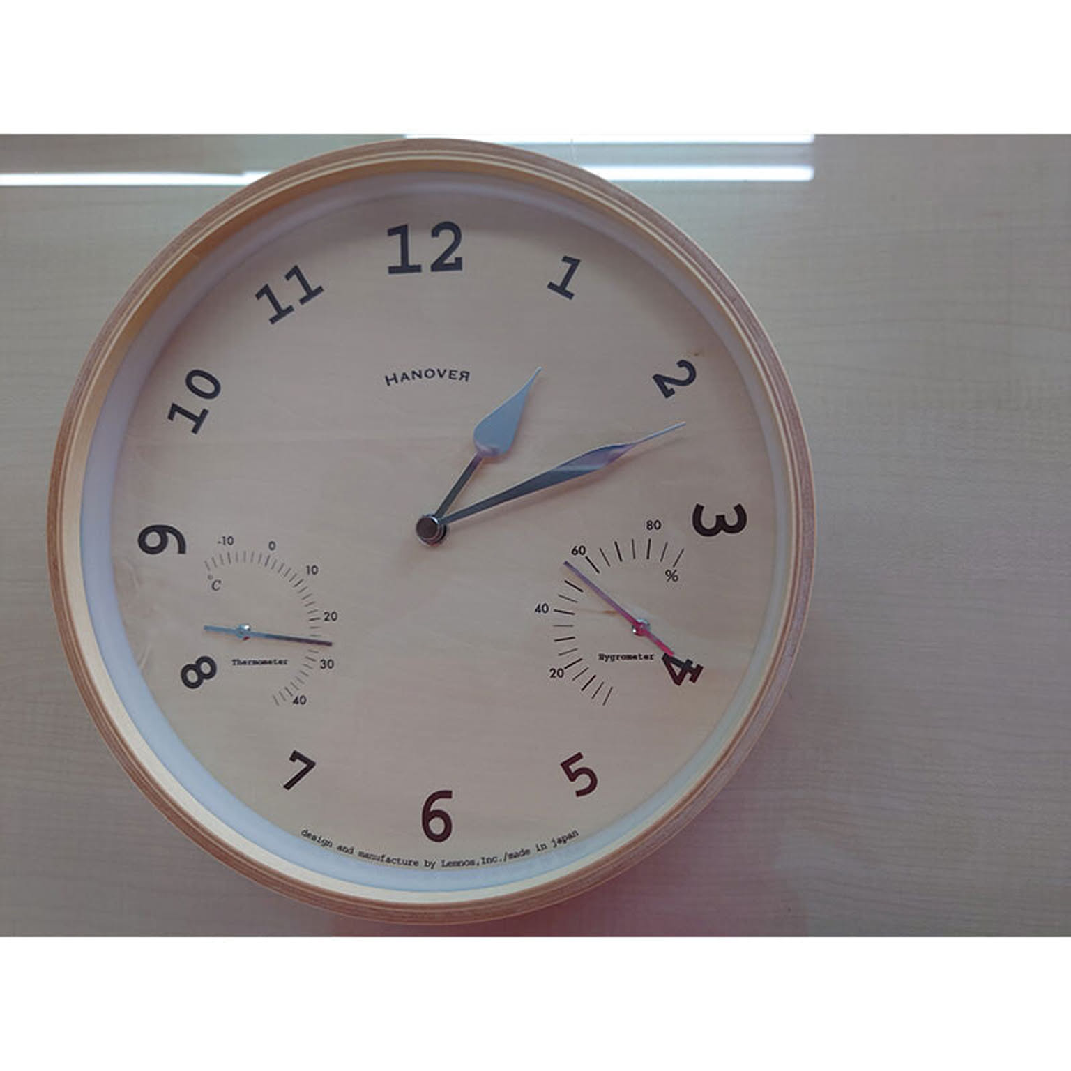 【Lemnos/レムノス】BAUM バウム 掛け時計 温湿度計　訳あり品
