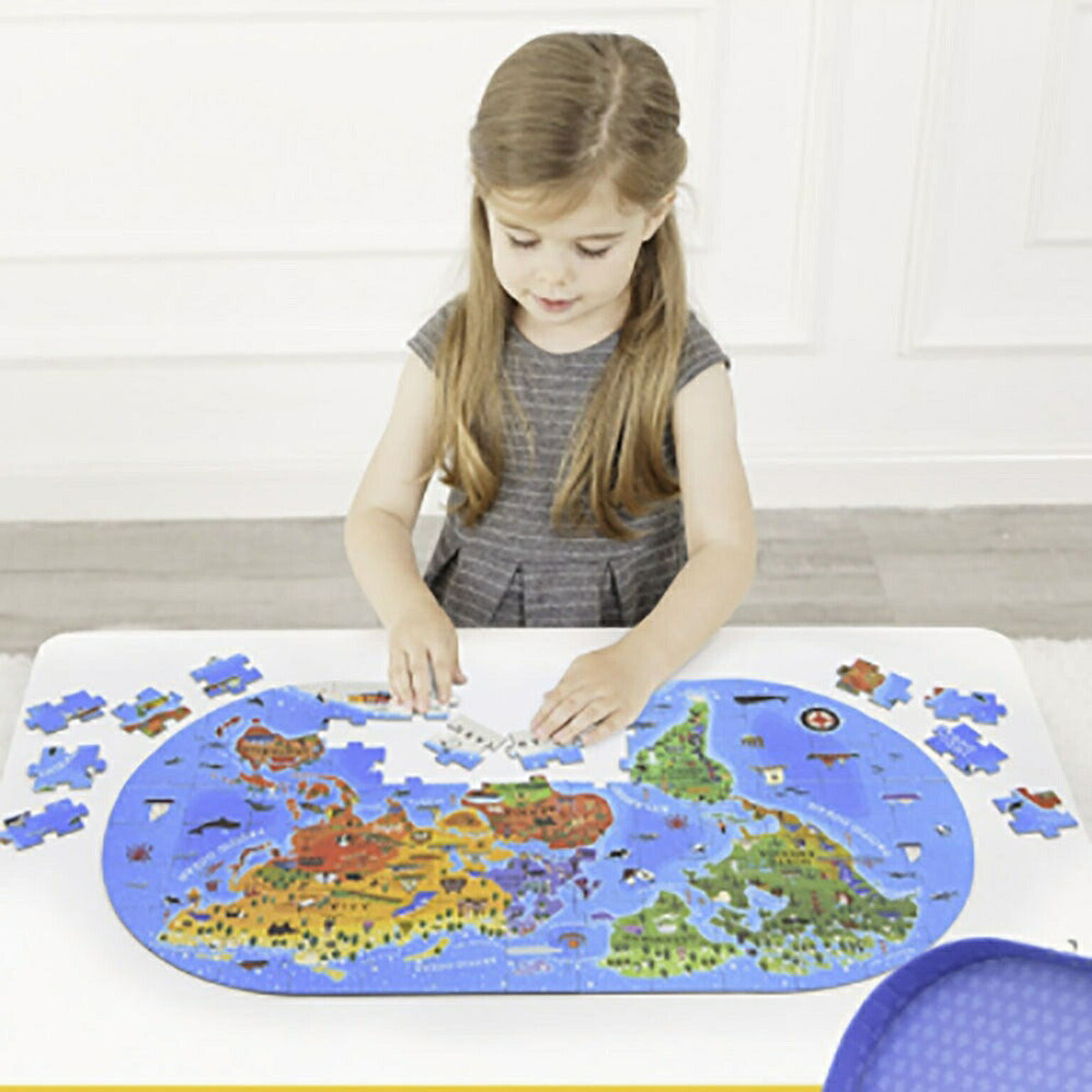 【在庫限り】ジグソーパズル 世界地図 【2】 取っ手付きケース 大型ピース100ピース パズル 知育玩具 知育 知育 幼児 子供 教育 教材 はめこみ おもちゃ 遊び 知育遊び