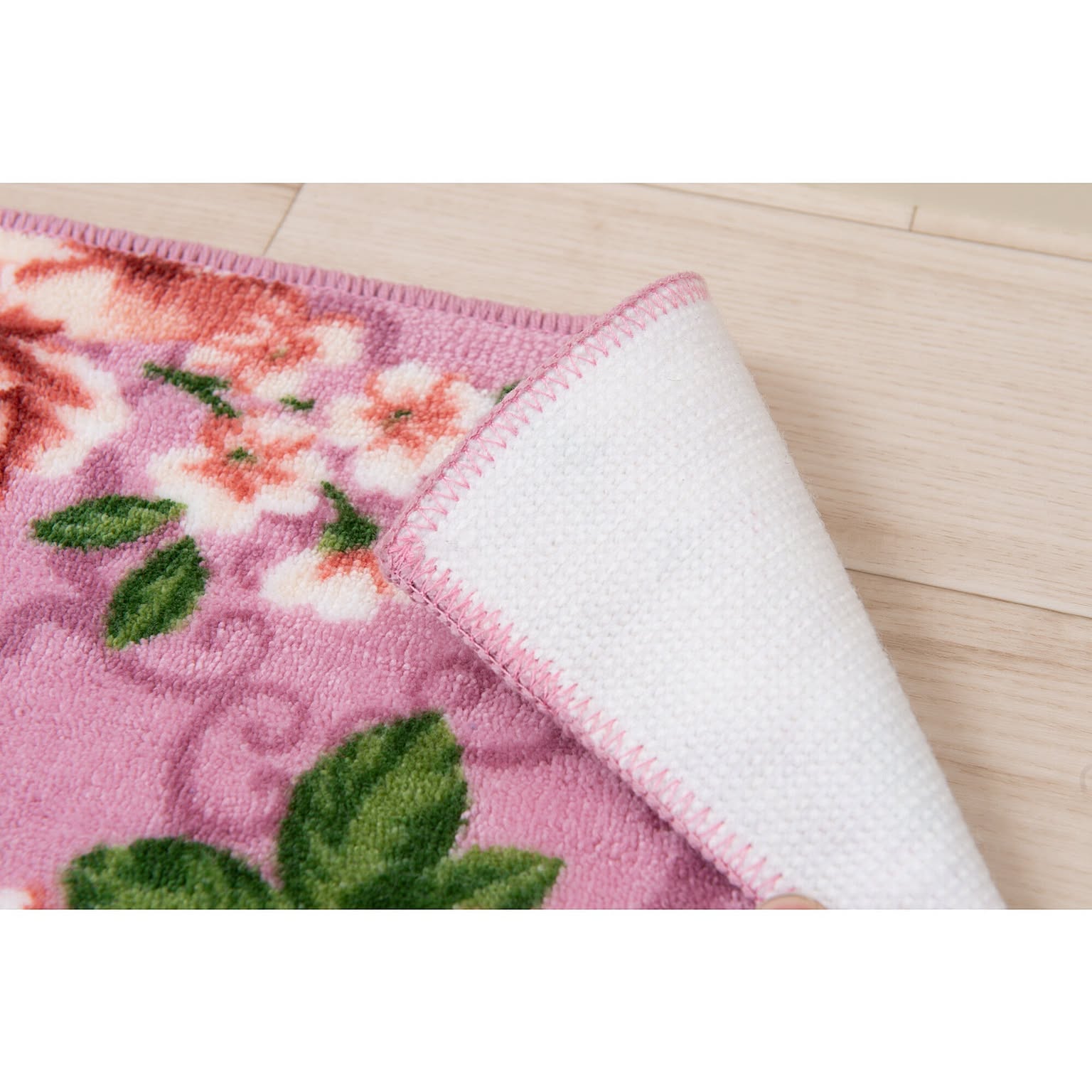 【色: ピンク】センコー マリア キッチンマット 約45× 240cm ピンク ☆マリア キッチンマット 約45×240cm アイボリー/ピンク