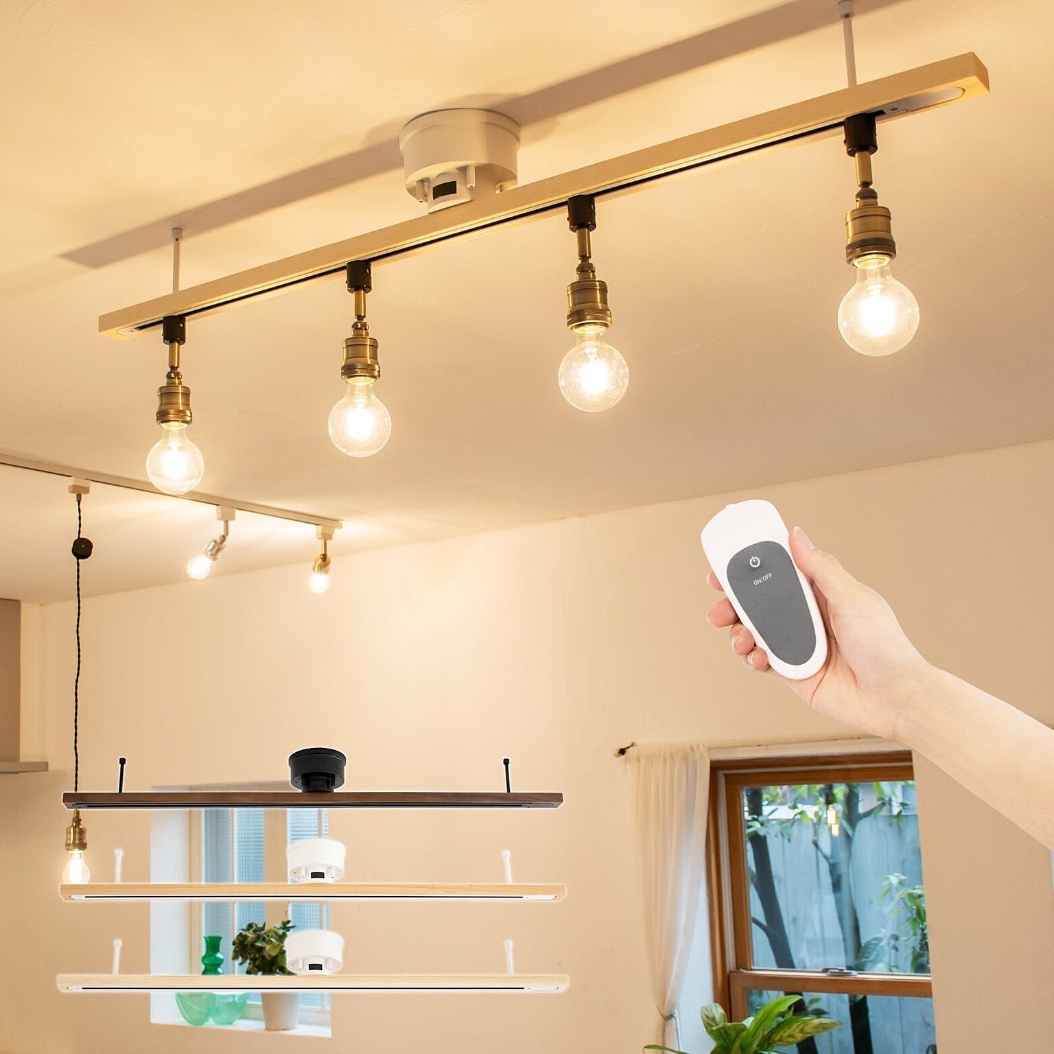 シーリングライト 照明 おしゃれ ダクトレール ライティングレール 天然木 リビング ダイニング 寝室 北欧 ナチュラル インダストリアル 照明器具 ウォールナット オーク Asenta アセンタ 通販 Roomclipショッピング