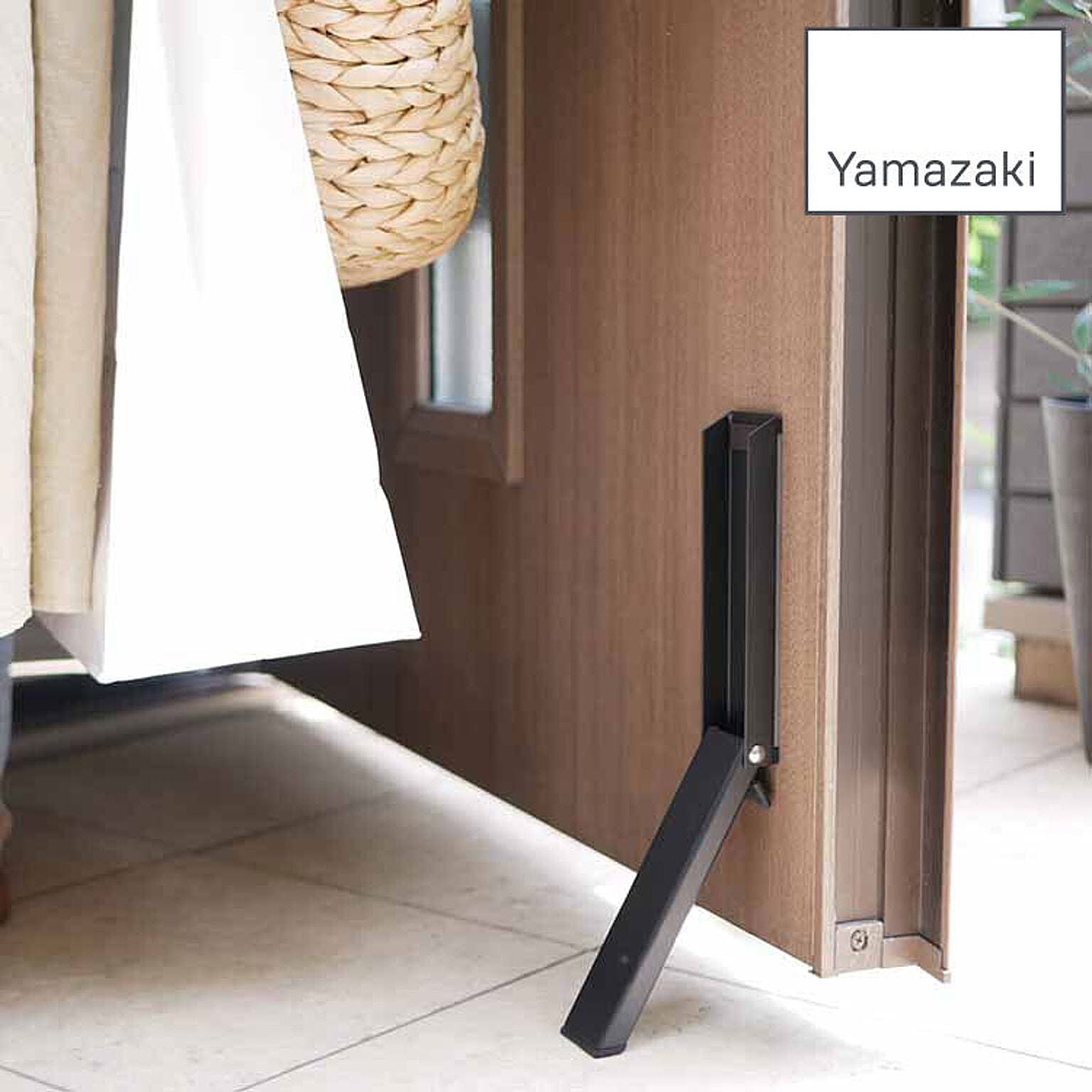 山崎実業 マグネット折り畳みドアストッパー スマート ブラック 2487