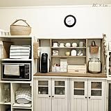 DIYならちょうどよく☆まわりもすっきりと片付くレンジ台