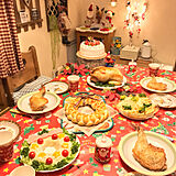 今日は特別な日☆クリスマスの食事が映えるテーブルコーディネート
