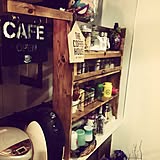 調味料収納&さりげない目隠しに♪カフェ風キッチン棚 by ookiniさん