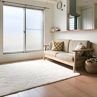 【RoomClipショッピングで買える！】肌触りがよくお手入れも簡単！イケヒコ・コーポレーション「ラビットファータッチラグ フルム」の活用実例4選