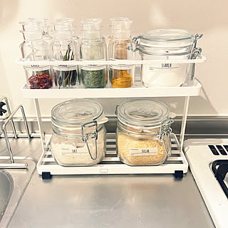 【RoomClipショッピングで買える！】キッチン収納の頼もしい存在☆山崎実業「tower キッチンラック」活用実例4選