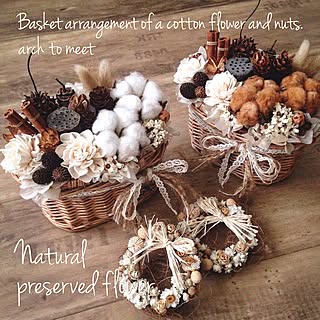 ナチュラルさとふわふわ感が魅力☆コットンフラワーのあるインテリア