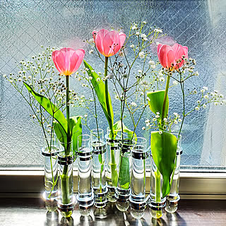 「野に咲く花を思わせる、ユニークな試験管風のフラワーベース」 by JKさん