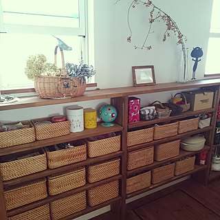 どっちを選ぶ?重なるブリ材バスケット&ラタンバスケット