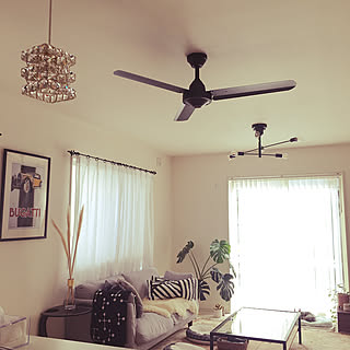 室内の空気を循環させてエアコンの効率アップ♪シーリングファンのある部屋