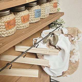 「サイズに合わせて作れる、ナチュラルな犬服ハンガー」 by nnramさん