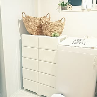 洗面所収納の味方!!ニトリのバスケットを取り入れた実例集