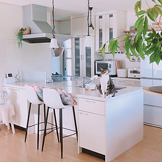 「眺めも効率もいい、清潔感とお気に入りで満たしたホワイトキッチン」 by milkcocoaさん