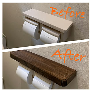 「自宅サイズでつくれる、トイレットペーパーホルダー上ラック」 by tomoさん
