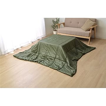 軽量コンパクト こたつ布団 【グリーン 約185cm×185cm】 正方形 洗える 収納便利 アウトドア対応