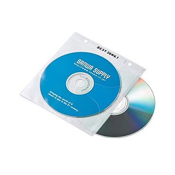 (まとめ)サンワサプライ DVD・CD不織布ケース(リング穴付・ホワイト) FCD-FR50WN×5セット
