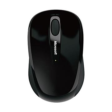 （まとめ）マイクロソフト ワイヤレス モバイルマウス 3500 シャイニーブラック GMF-00422 1個【×3セット】