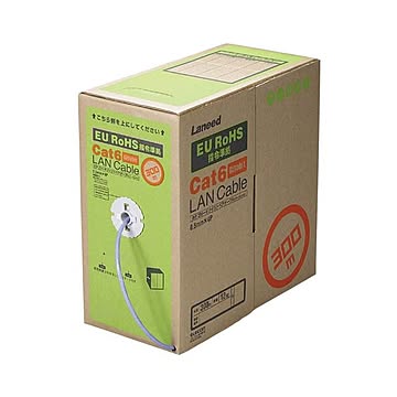 エレコム EU RoHS指令準拠自作用カテゴリー6対応 LANケーブルリレックス・単線仕様 ブルー 300m LD-CT6/BU300/RS1箱