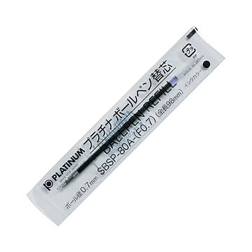 (まとめ) プラチナ 油性ボールペン替芯(なめらかインク) 0.7mm 黒 SBSP-80A(F07)#1 1セット(10本) 【×10セット】
