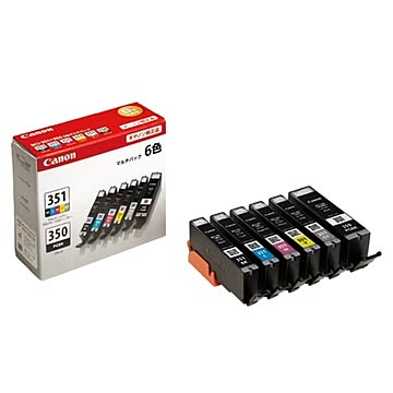 Canon キヤノン インクカートリッジ 純正 BCI-351+350/6MP 6色パック(ブラック×2・シアン・マゼンタ・イエロー・グレー)