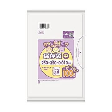 （まとめ）日本サニパック きっちんばたけ保存袋（増量）中 半透明 F-02 1パック（100枚）【×50セット】