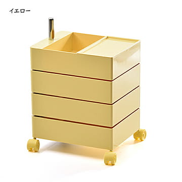 ラック 半完成品 360回転ワゴン 4段 RELS0336 幅395x奥行495x高さ600mm B.Bファニシング