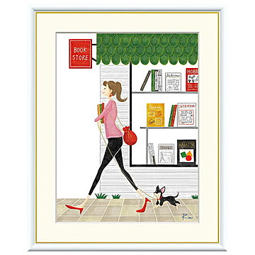 額絵 ブックショップ 佐久間莉美 52x42cm 三幸