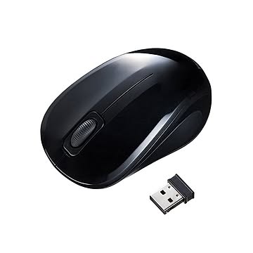 （まとめ）サンワサプライ 静音ワイヤレスブルーLEDマウス MA-WBL32BK×2セット