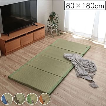 い草 ラグマット/絨毯 【約80×180cm】 折りたたみ収納可 抗菌 防臭 消臭 小林製薬コバガード使用 〔リビング〕