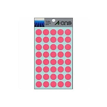 （まとめ） エーワン カラーラベル 丸型15mm径 07028 桃 1P14シート（560片）入 【×10セット】