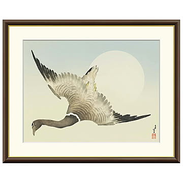 額絵 月の前を飛ぶ雁 葛飾北斎 61x49.5cm 三幸