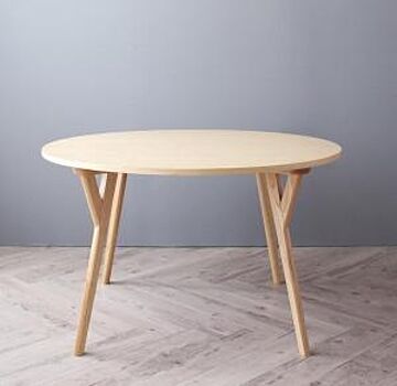 北欧デザイン ラウンドダイニングテーブル Rour 天然木製 直径120cm