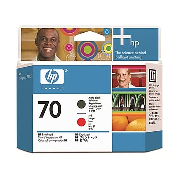 （まとめ） HP70 プリントヘッド マットブラック／レッド C9409A 1個 ×3セット
