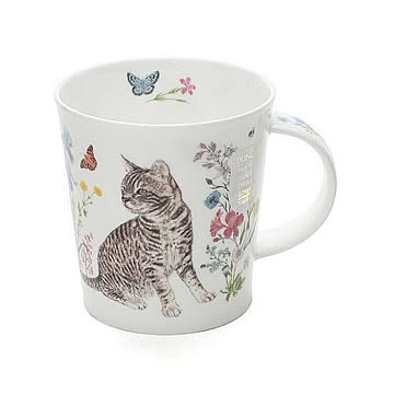 ダヌーン マグ LOMOND フラワーキャット トラ猫 FLORAL CATS TABBY Dunoon Mug