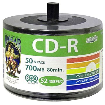 デ‐タ用CD-Rメディア52倍速 レーベル ワイドタイプ プリンタブル白スピンドル 詰め替え用 エコパック スタッキングバルク HDCR80GP50SB2-6P 6個セット