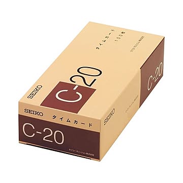 （まとめ） セイコープレシジョン セイコー用タイムカード 20日締 日付印字あり C-20カ-ド 1パック（100枚） 【×3セット】