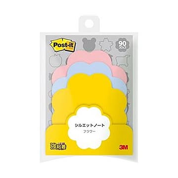 （まとめ）3M ポスト・イット シルエットノート強粘着タイプ フラワー 3色 SSS-FLR 1パック（3冊）【×50セット】